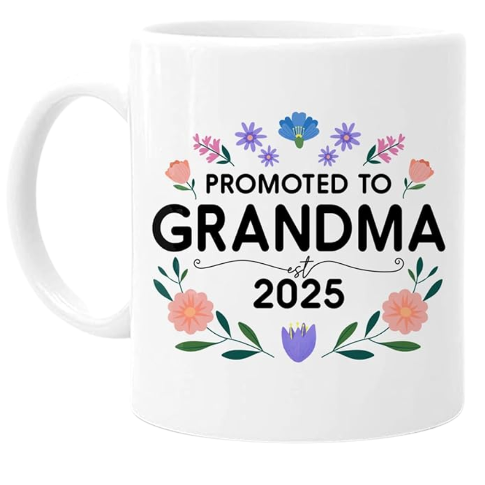  To Grandma Text Printed 11 Oz Coffee Mug With Floral Design