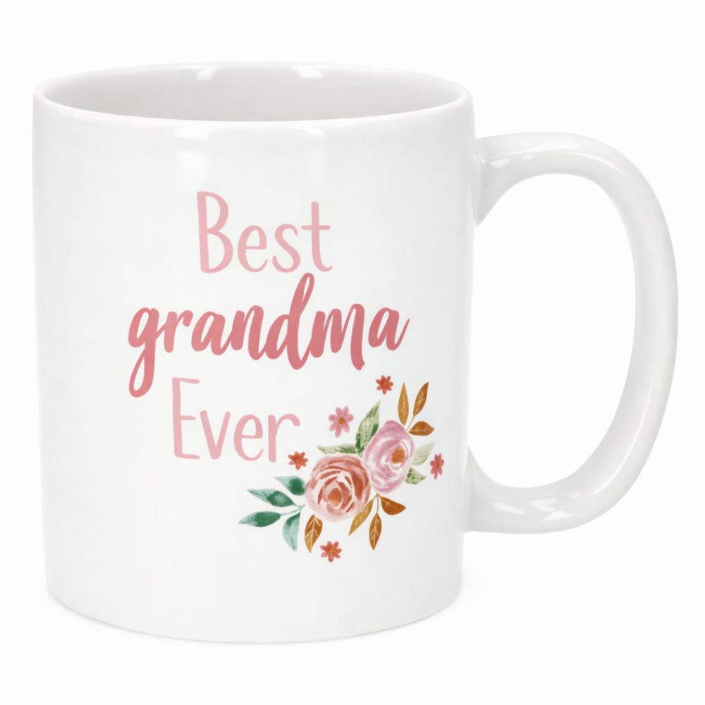 Floral Grandma Quote Reusable Coffee Mug