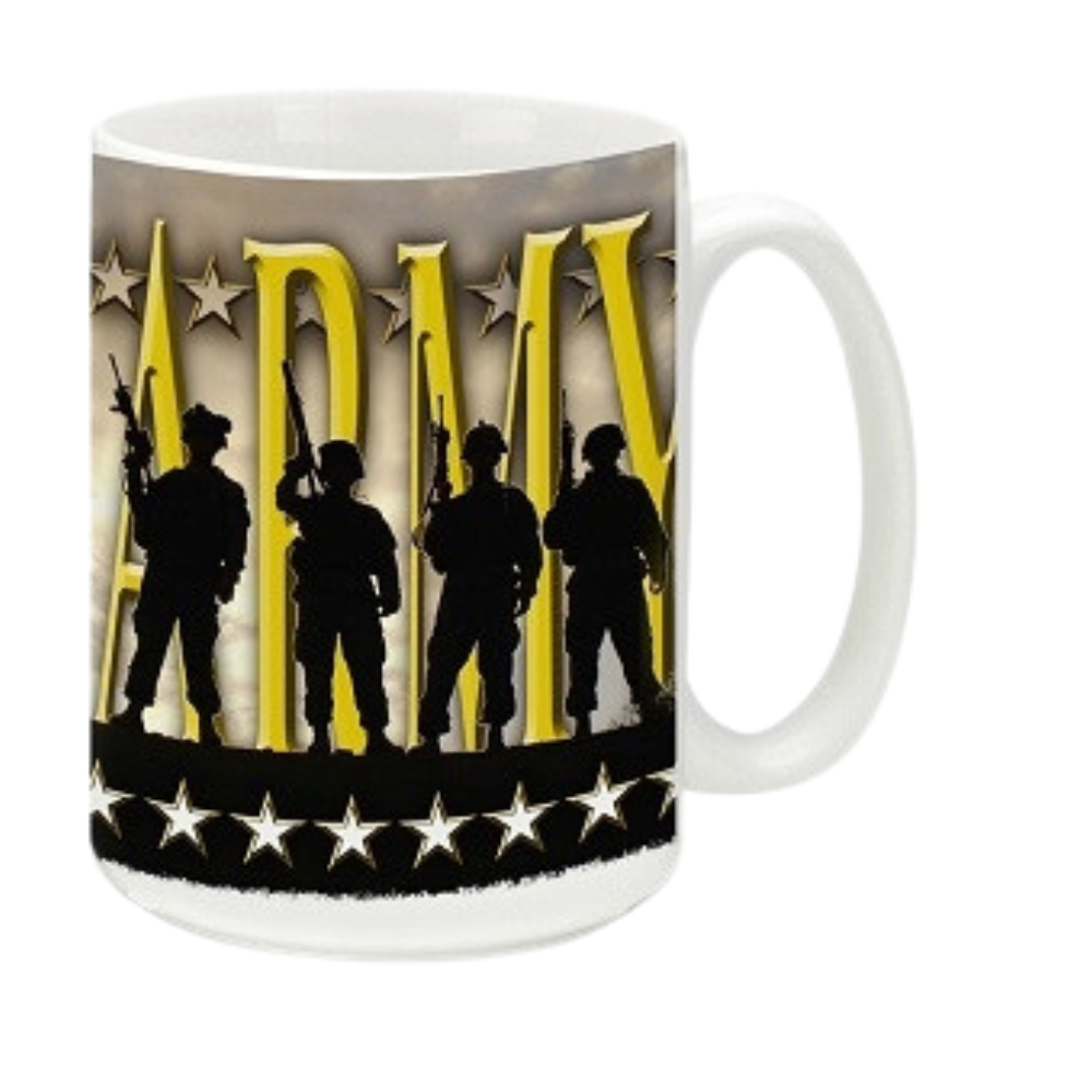 United States Army Silhouettes Graphic 15 Oz Coffee Mug
