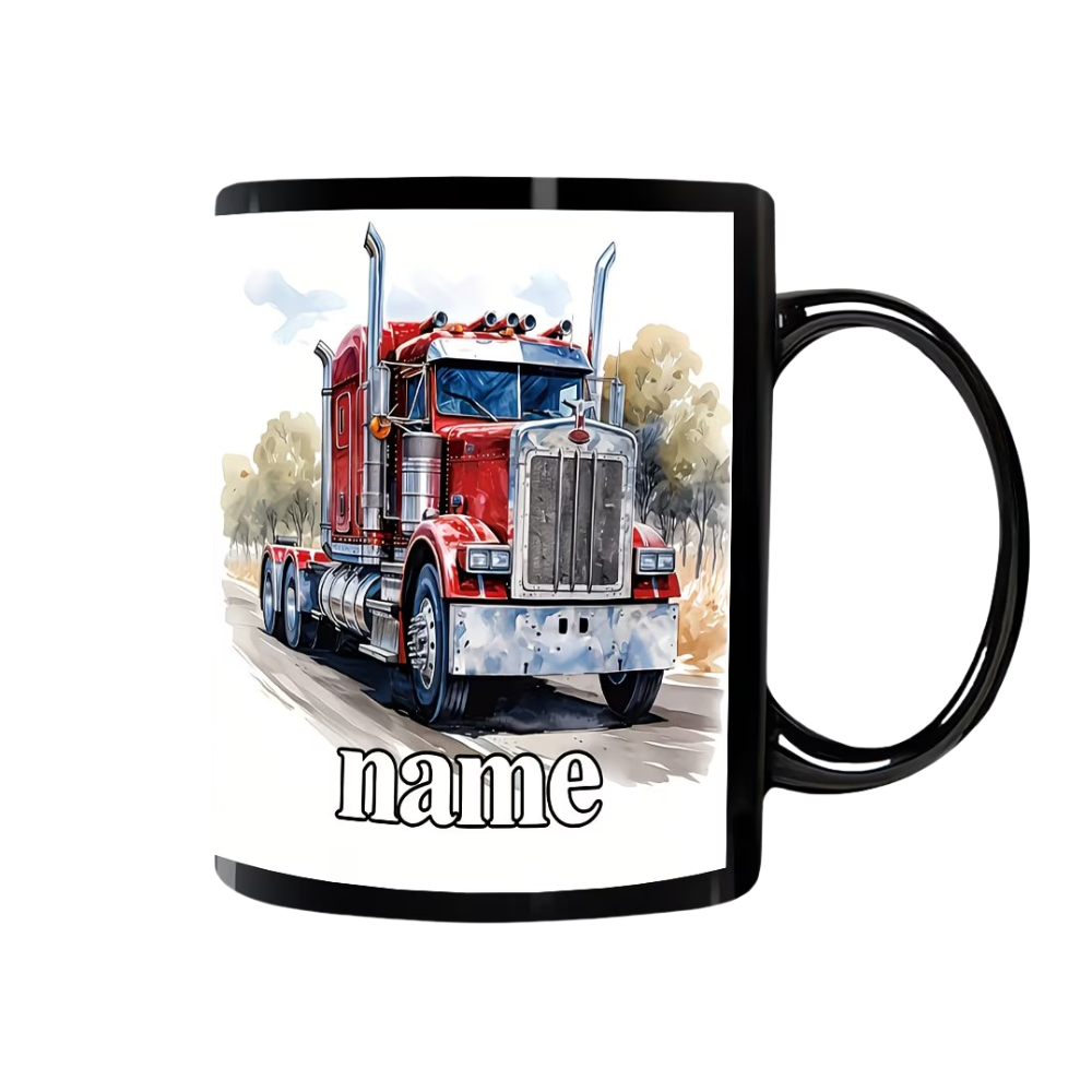 Personalized Name Print On Truck Design 11oz Ceramic Coffee Mug