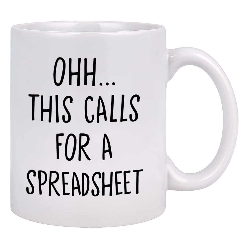 This Calls For A Spreadsheet Text Printed Accountant Coffee Mug 