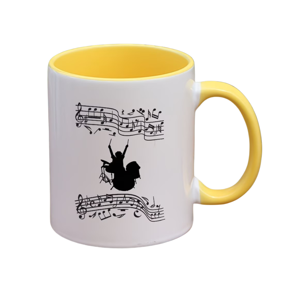 Rock Guitarist Musical Notes Print 11oz Musician Coffee Mug