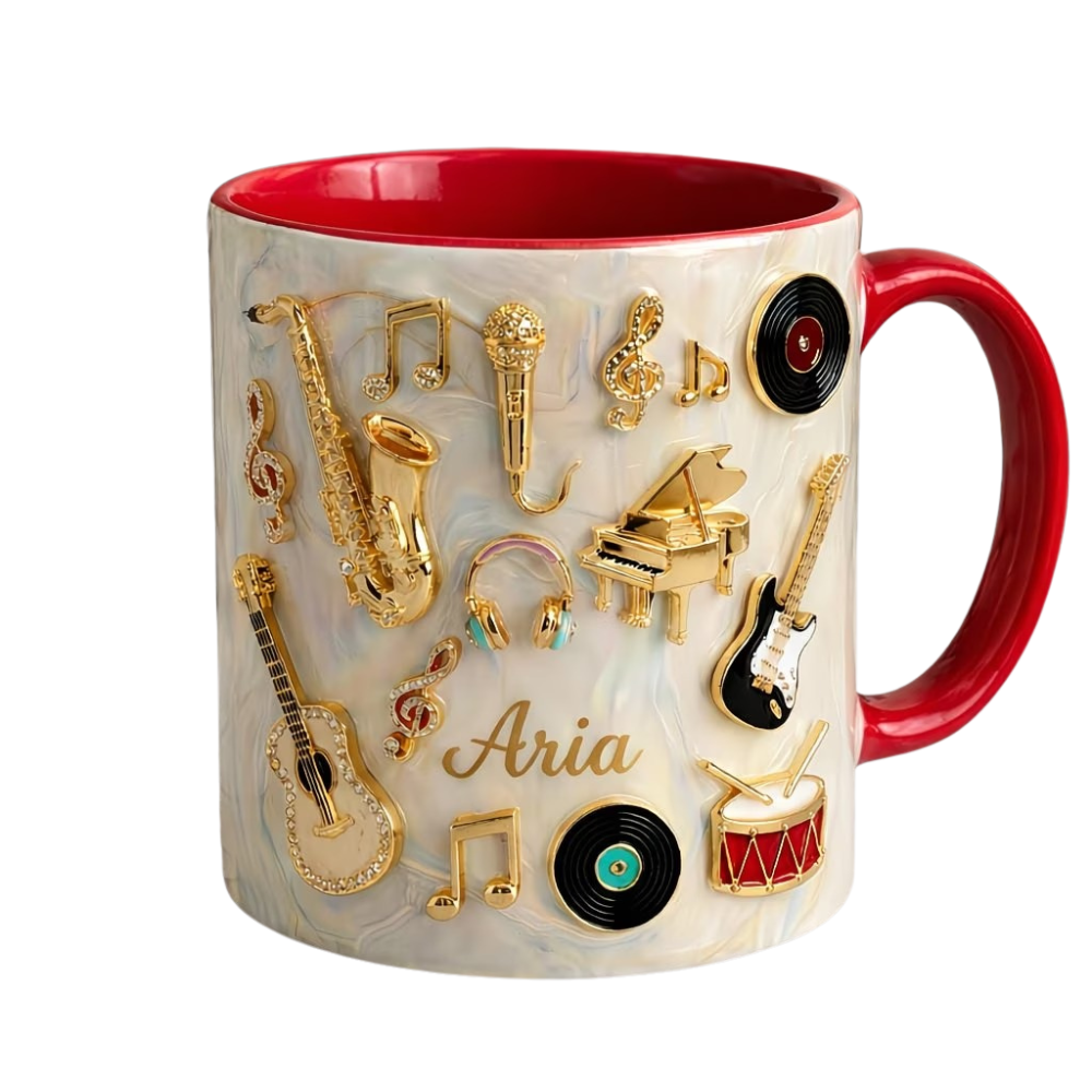 Personalized Music Instruments Graphic Themed 11oz Coffee Mug