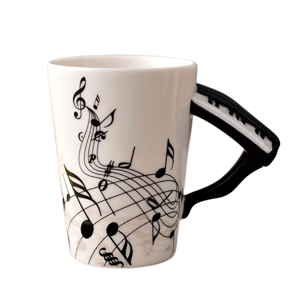 Piano Handle Design Themed Musician Coffee Mug