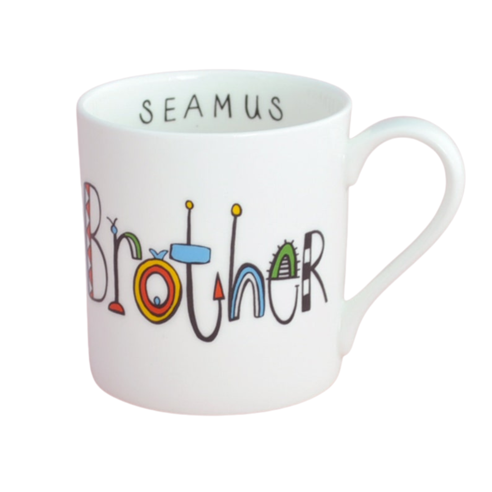 Custom Ceramic Coffee Mug With Brother Name Printed