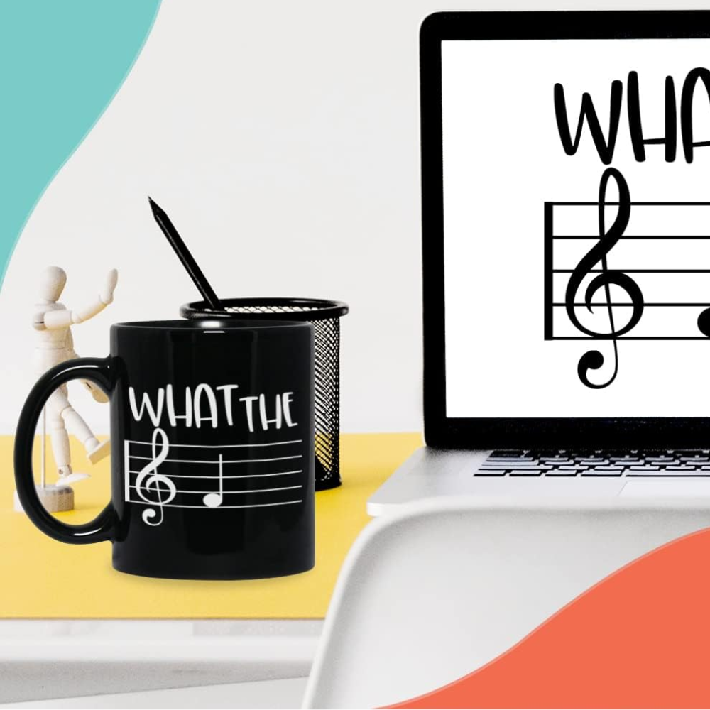 What The F Treble Clef Themed Printed 11 Oz Mugicians Coffee Mug