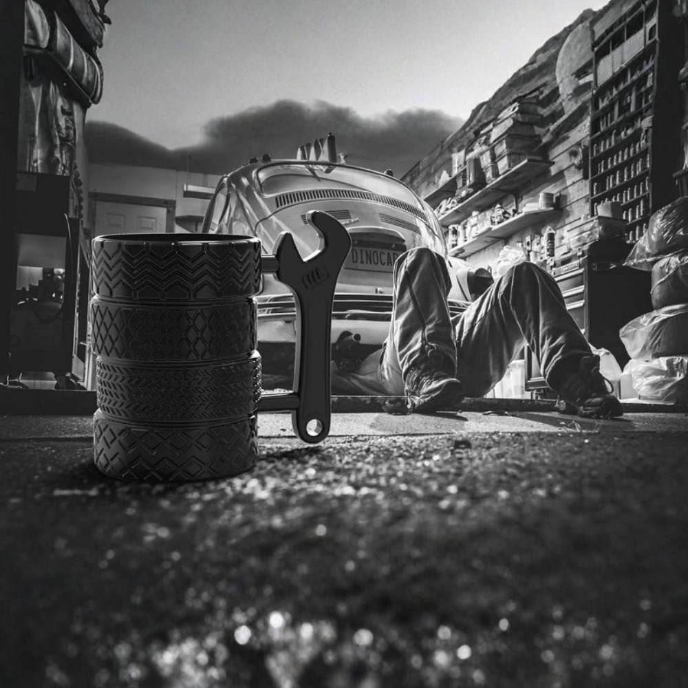 Wrench Handle Tire Design Themed Mechanic Coffee Mug