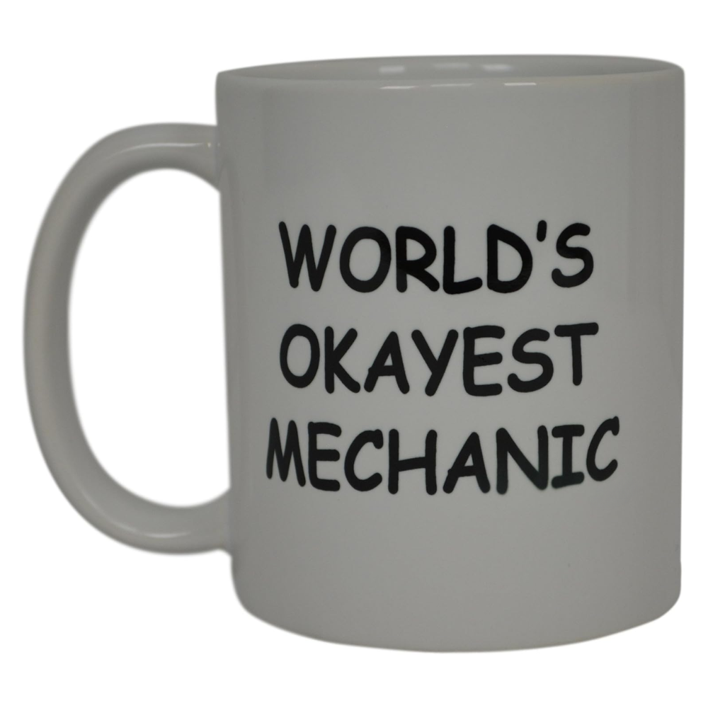 Worlds Okayest Mechanic Printed Mug