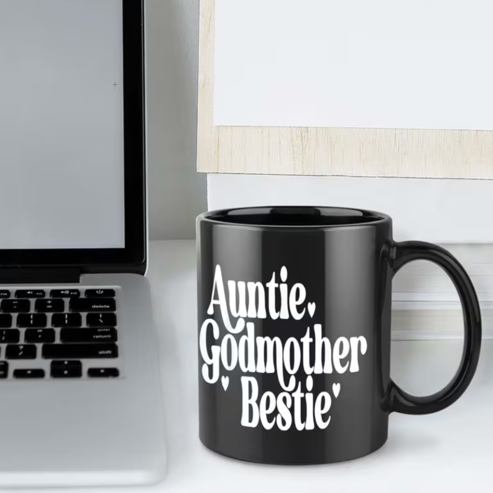 Auntie Godmother Bestie Text Print 11oz Ceramic Coffee Mug