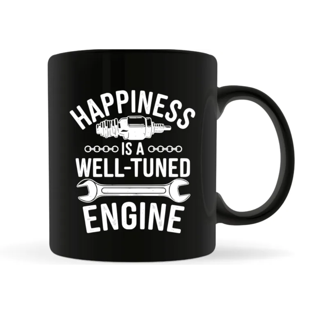 Happiness Is A Well Tuned Engine Printed Mug