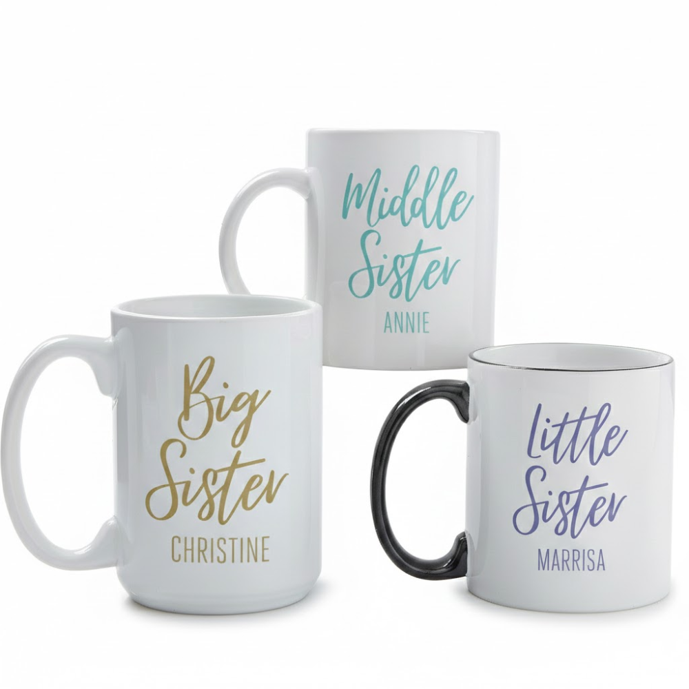 Personalized Middle Sister Name Quote Mug