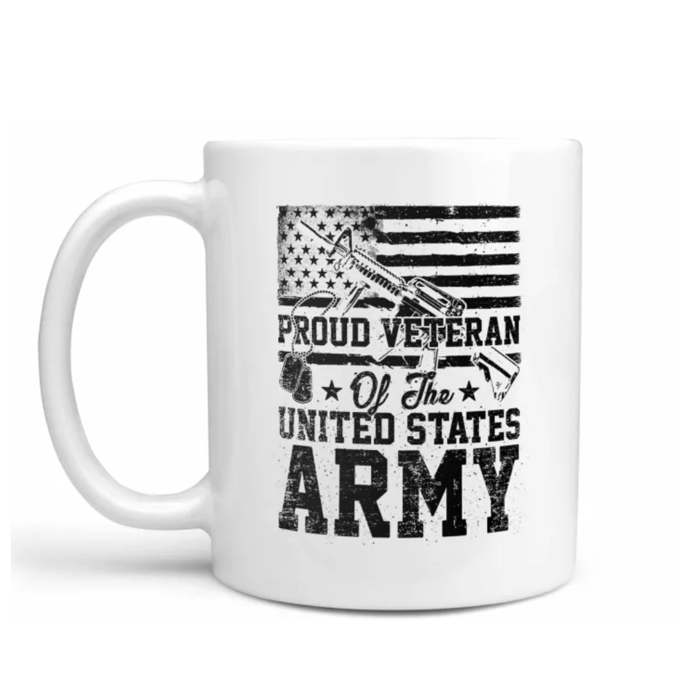 United States Army Veteran Text Printed Coffee Mug