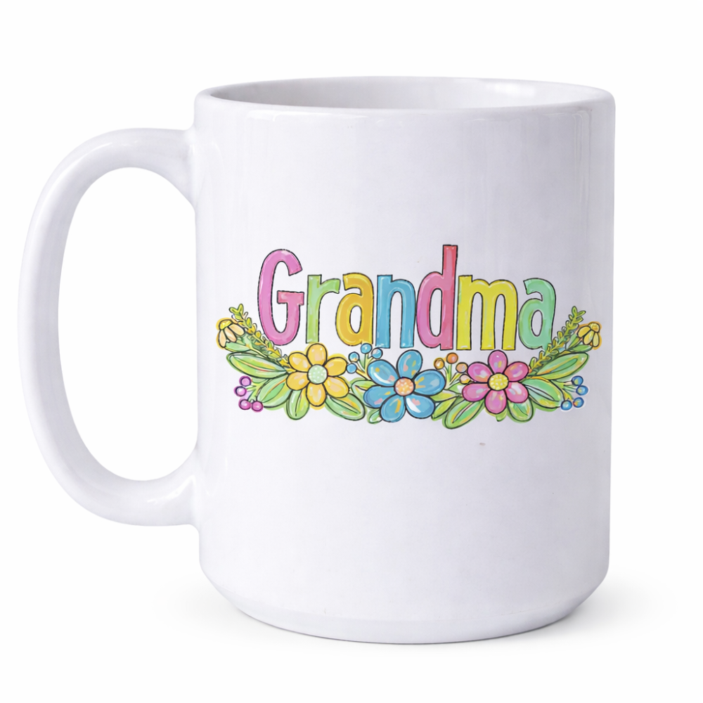 Floral Spring Pattern Coffee Mug For Grandma