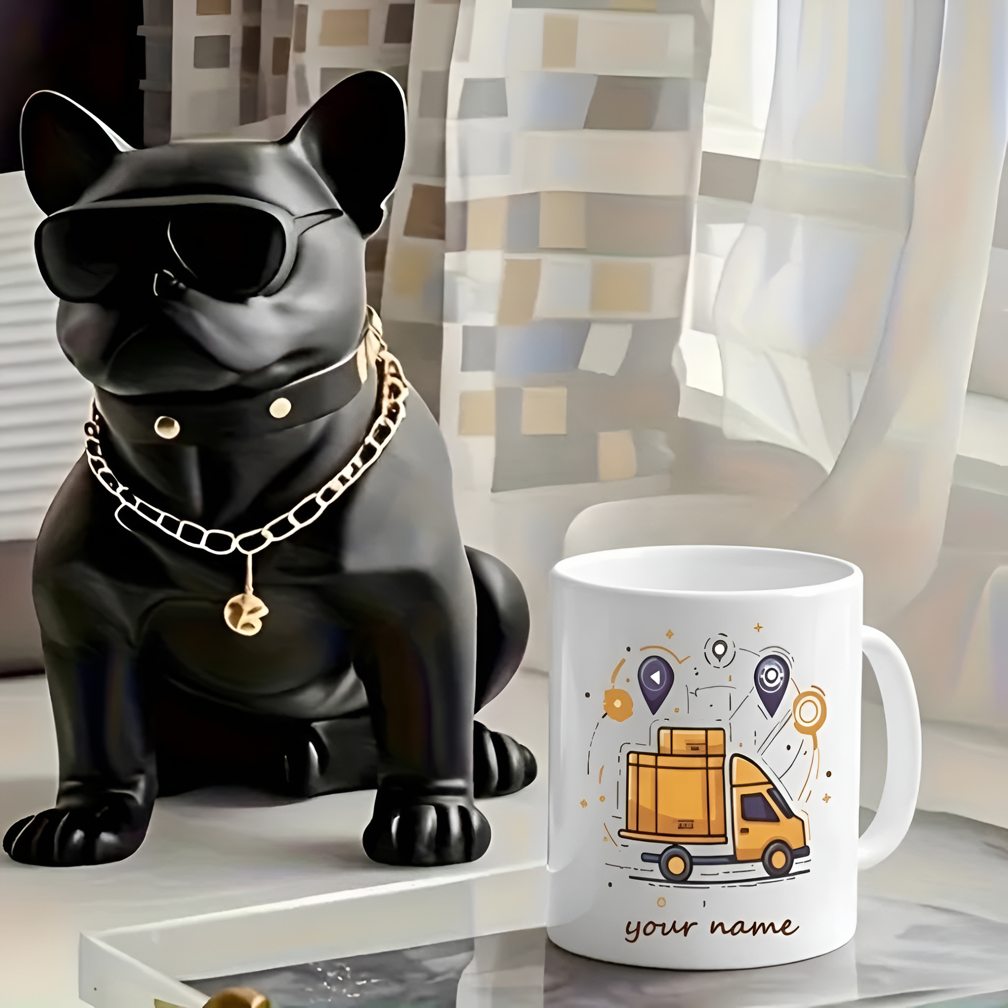 Personalized Delivery Truck Name Ceramic Mug