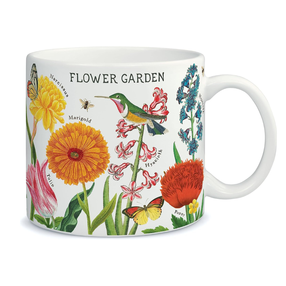 14oz Floral Ceramic Mug With Vintage Flower Garden Design