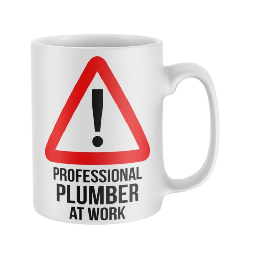 Professional Plumber At Work Text Printed 11 Oz Coffee Mug