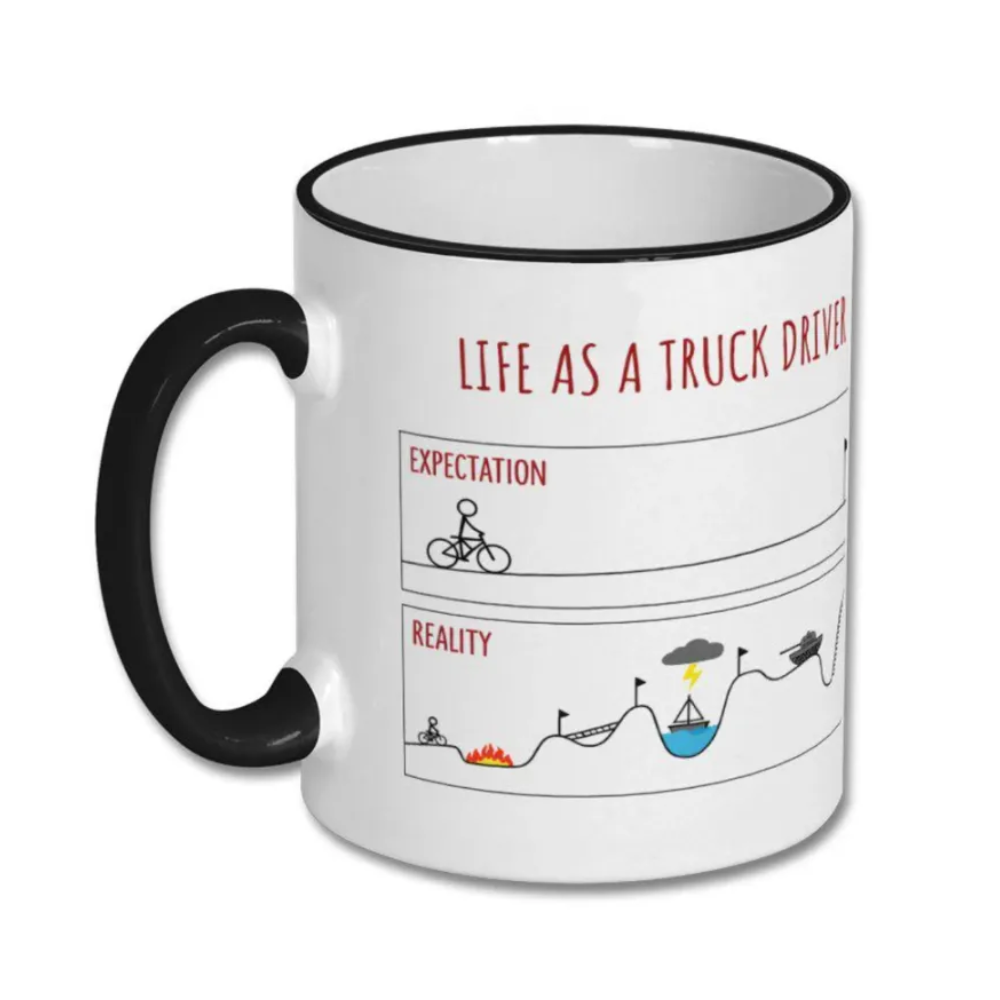 Life As Truck Driver Expectations Vs Reality Themed Mug