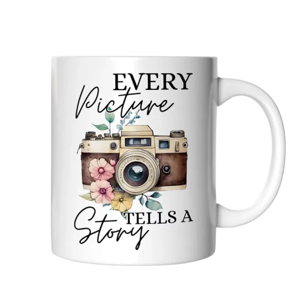 Every Picture Tells A Story Text Printed Vintage Photography Coffee Mug