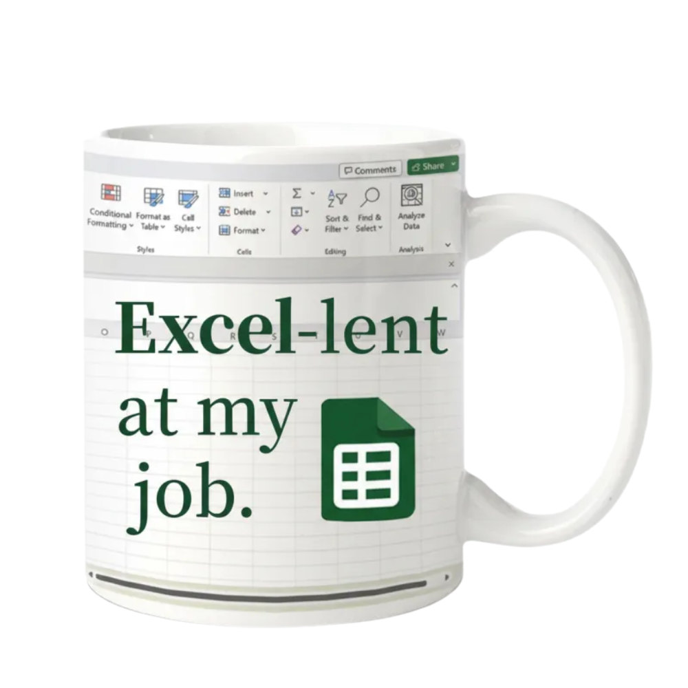 Excel Lent At My Job Text Printed Accountant Coffee Mug 