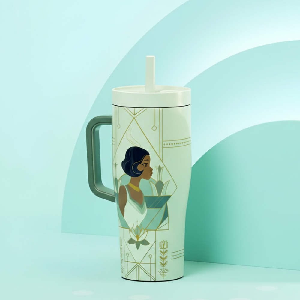 30 Oz Princess Go Tumbler With Handle And Screw On Lid