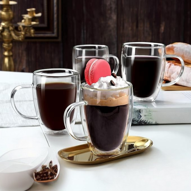 Double Wall Espresso Cups For Coffee-Mineral Mug