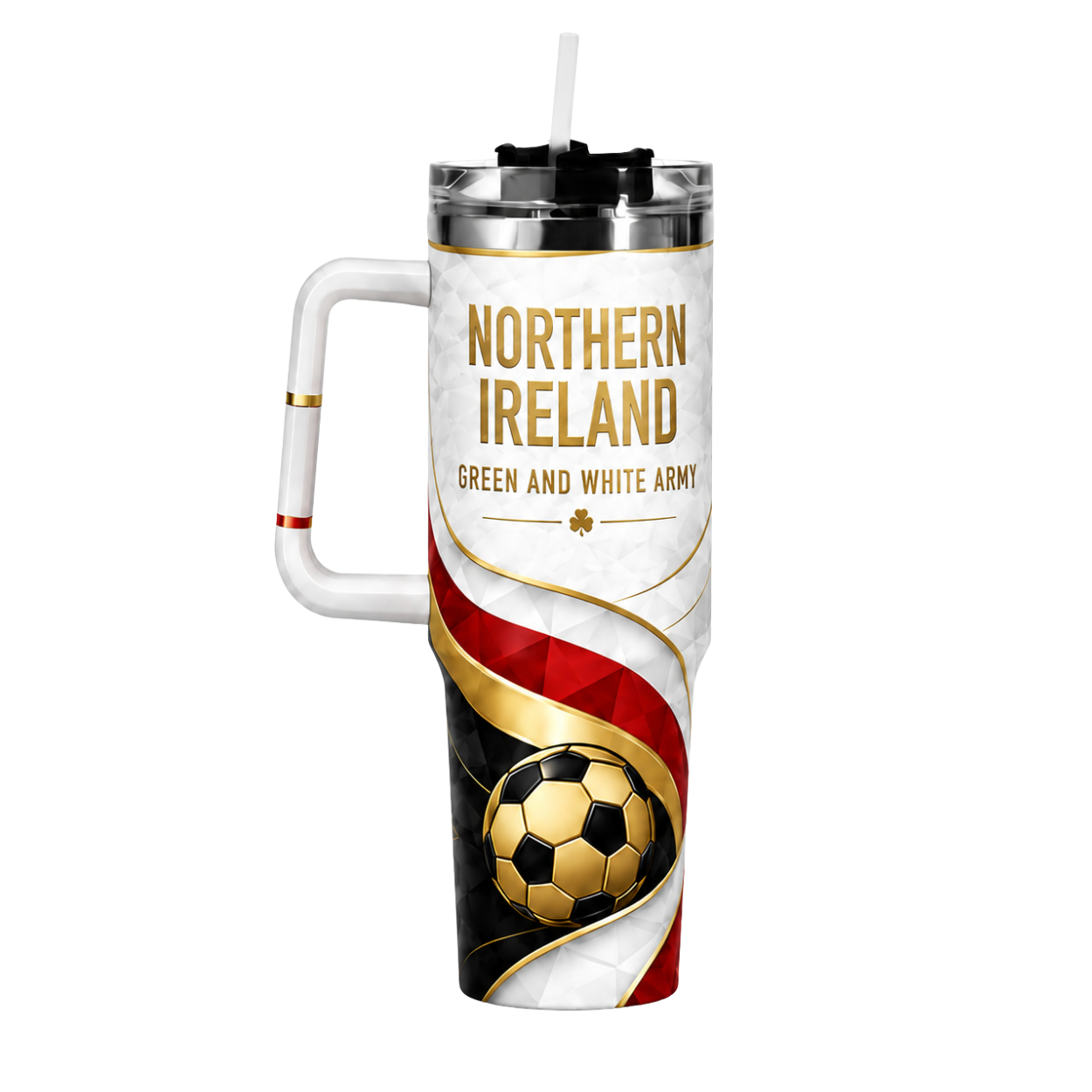 FIFA 2026 Northern Ireland Football Sports All Over Printed 40oz Tumbler With Straw And Lid