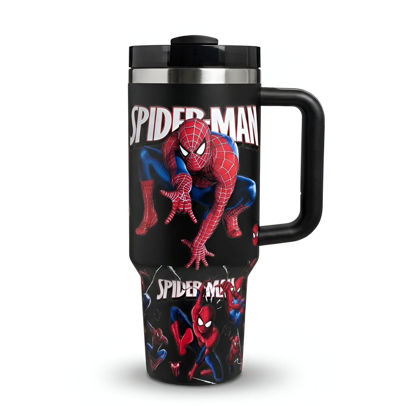 Spiderman Printed Insulated 30 Oz Tumbler With Handle And Lid 