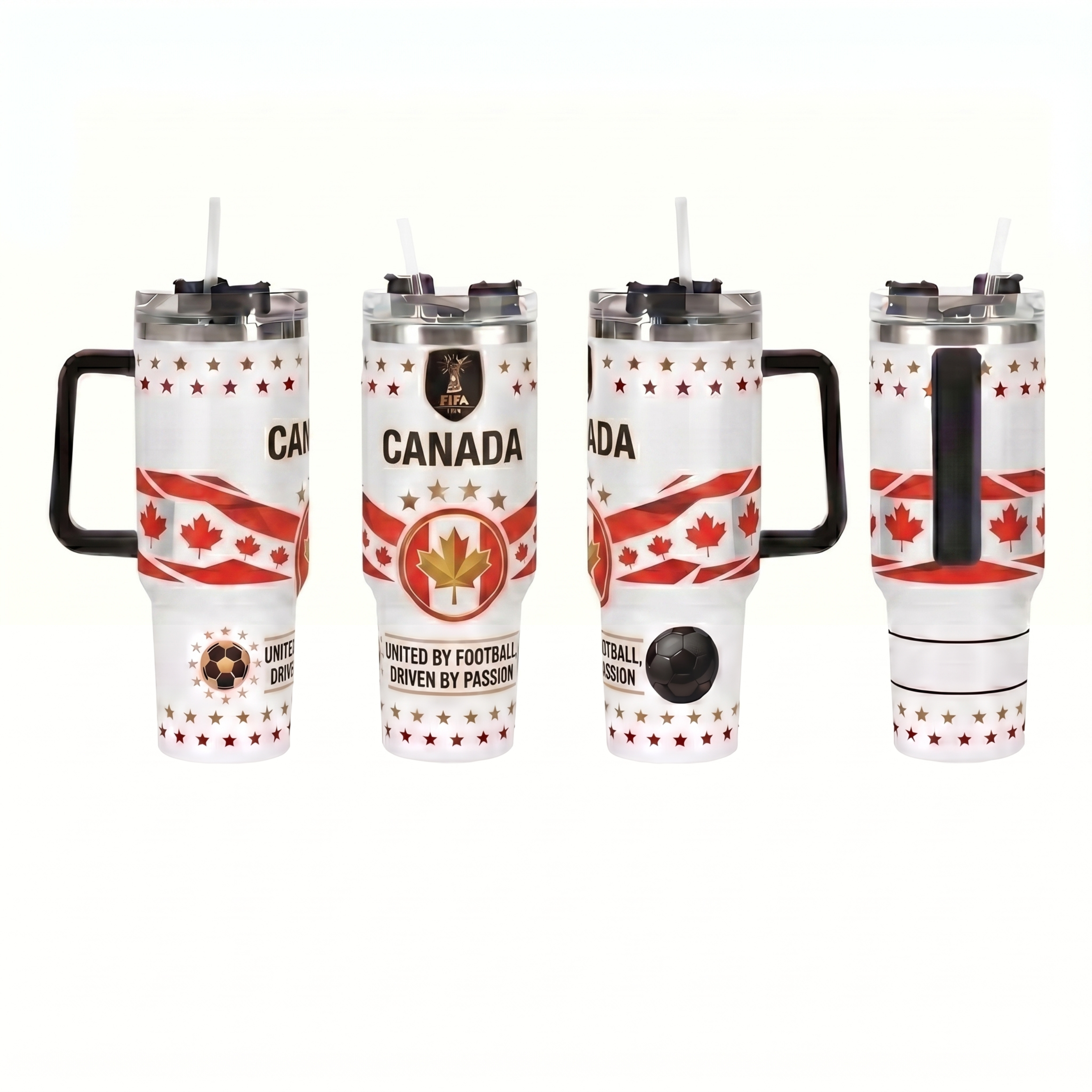 FIFA 2026 Canada Soccer Sports Themed 40oz Tumbler With Straw And Lid