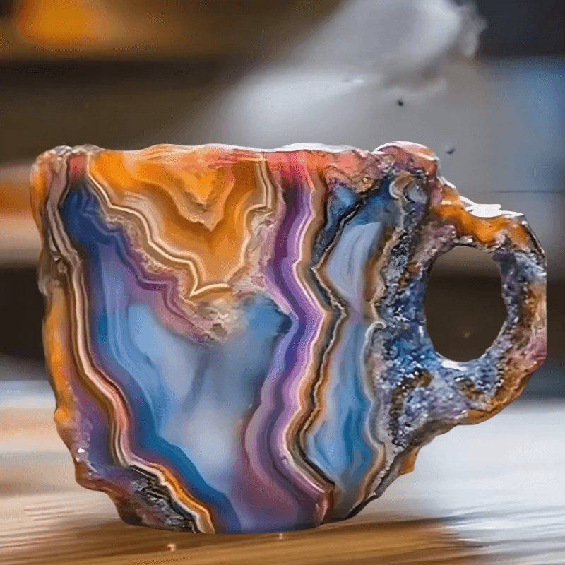 Textured Pattern Crystal Mug-Mineral Mug
