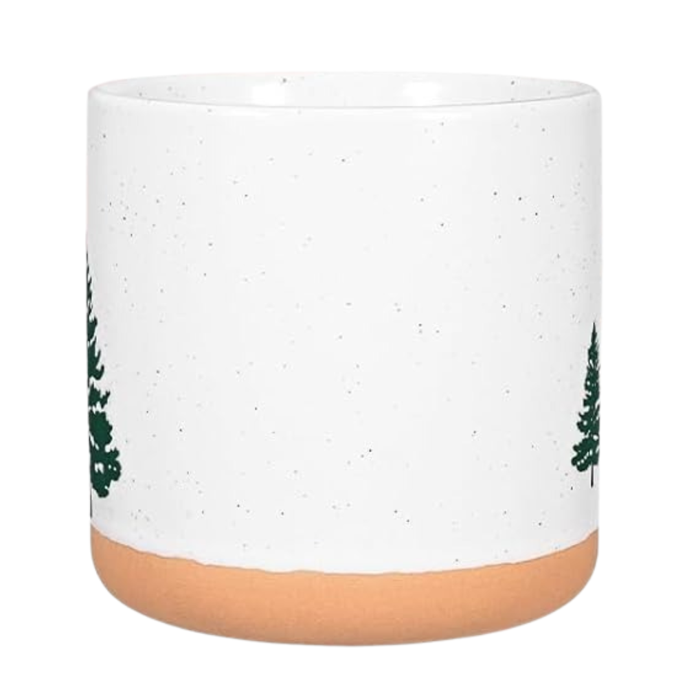 Seasonal Ceramic Evergreen Pattern Mug Set