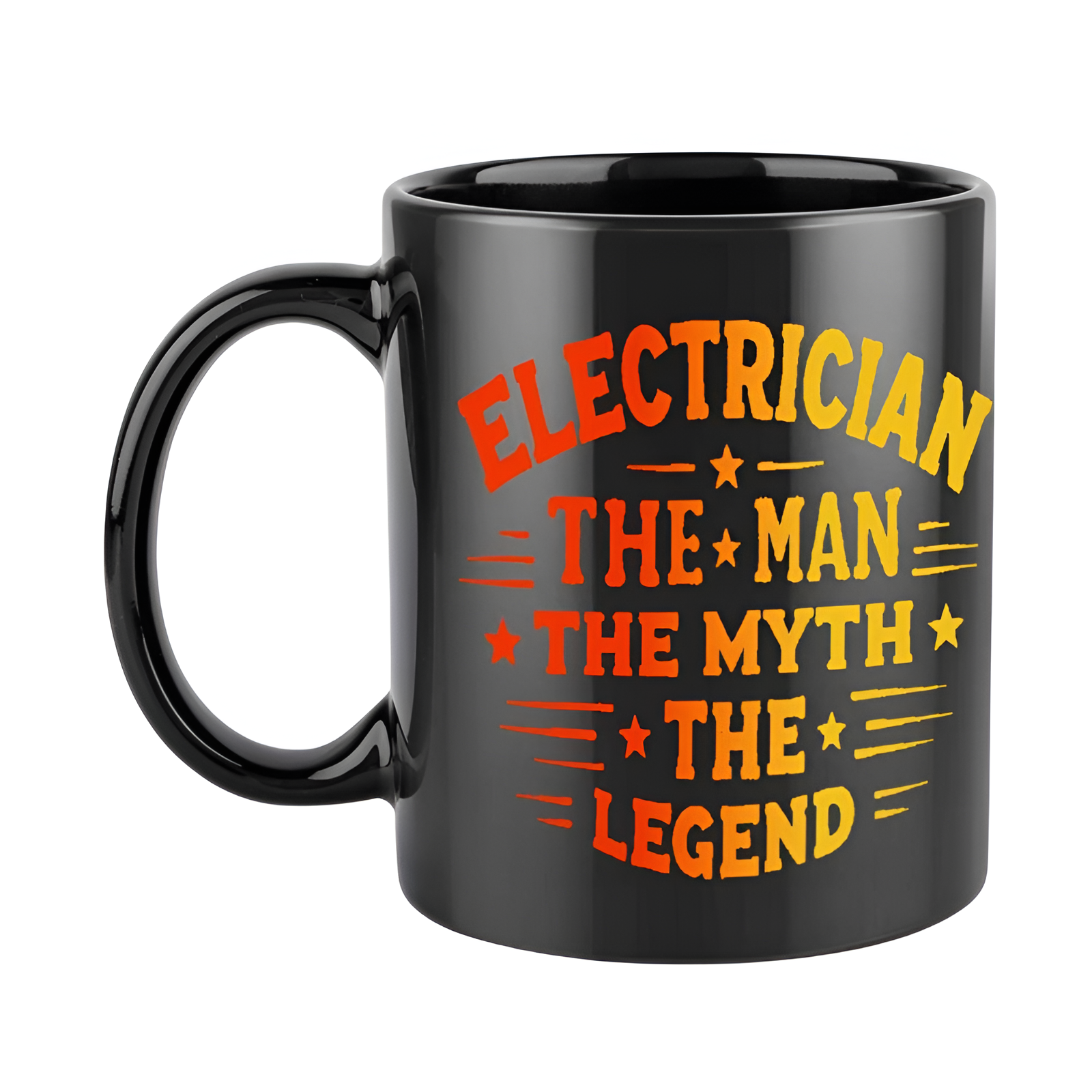 Electrician Themed Coffee Mug 11oz Black with Electrician Slogan Tools Design 