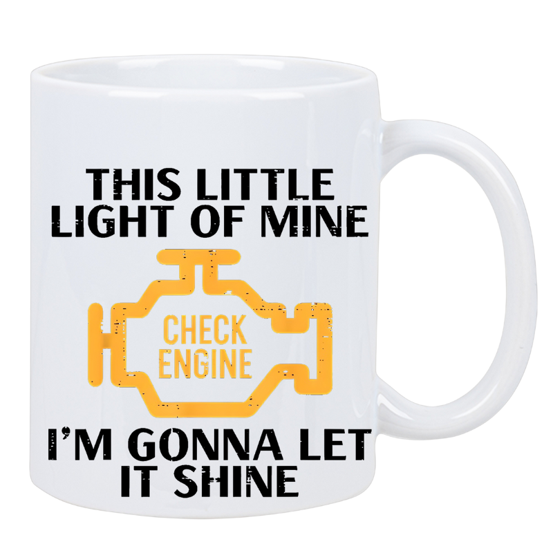 1pc 11oz Check Engine Insulated Ceramic Coffee Mug Reusable Hand