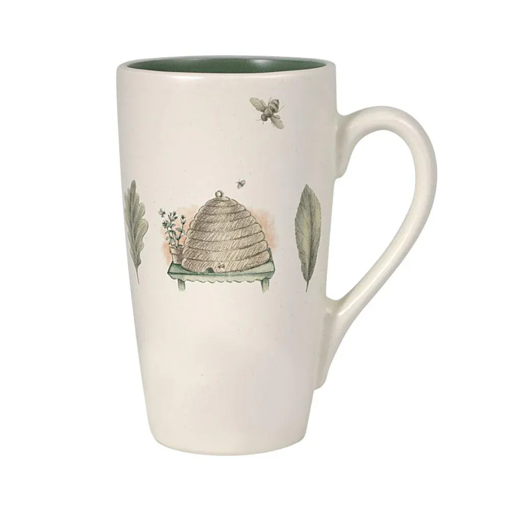 Stoneware Beehive Printed Latte Mug With 20 Ounce Capacity-Mineral Mug