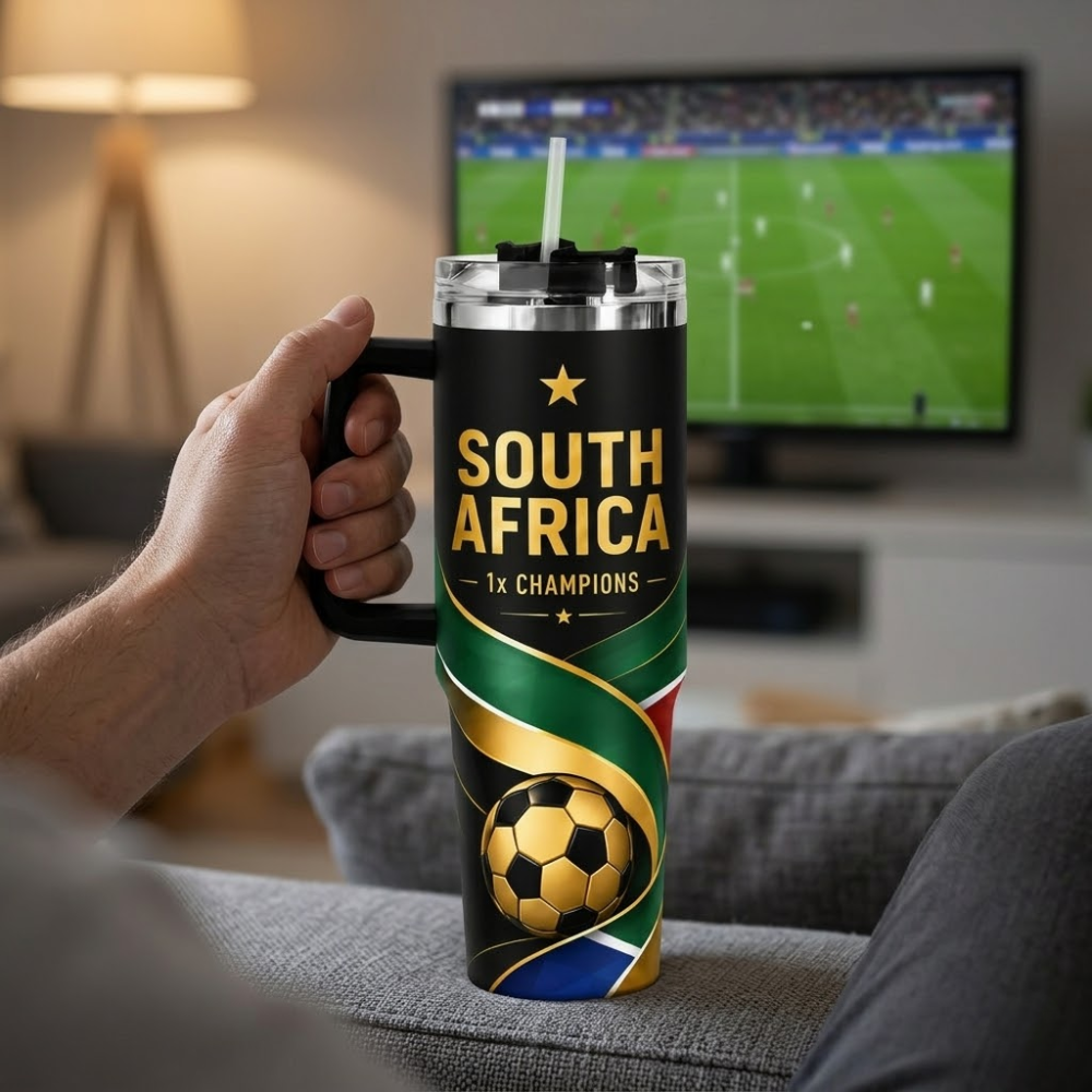 FIFA 2026 South Africa Football Sports All Over Printed 40oz Tumbler With Straw And Lid