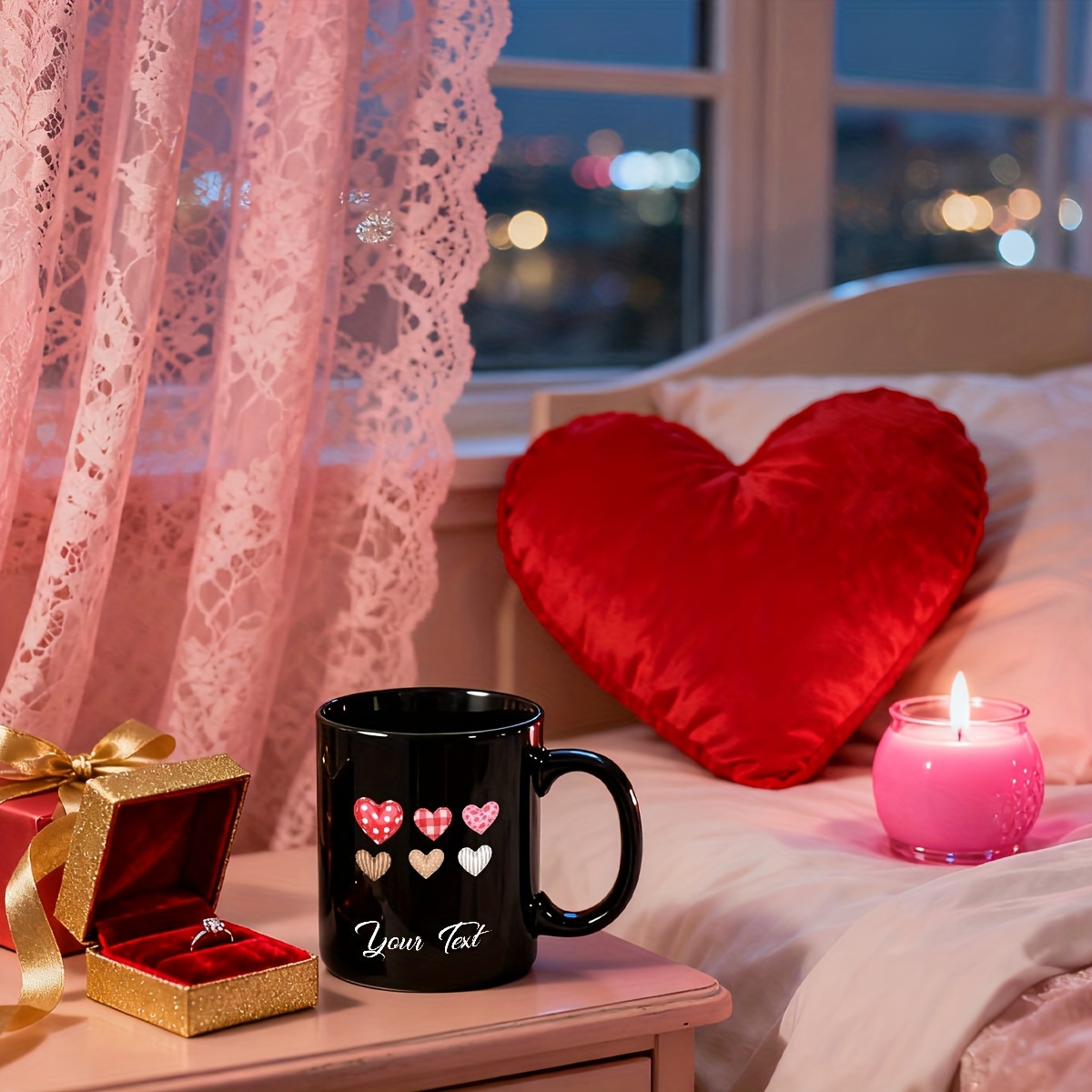 Valentine Themed Personalized Ceramic Mug With Message