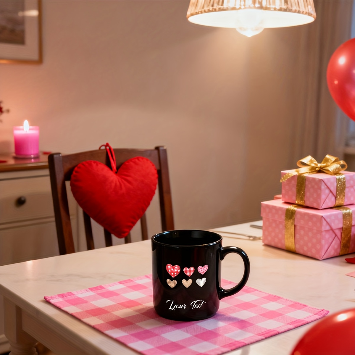 Valentine Themed Personalized Ceramic Mug With Message