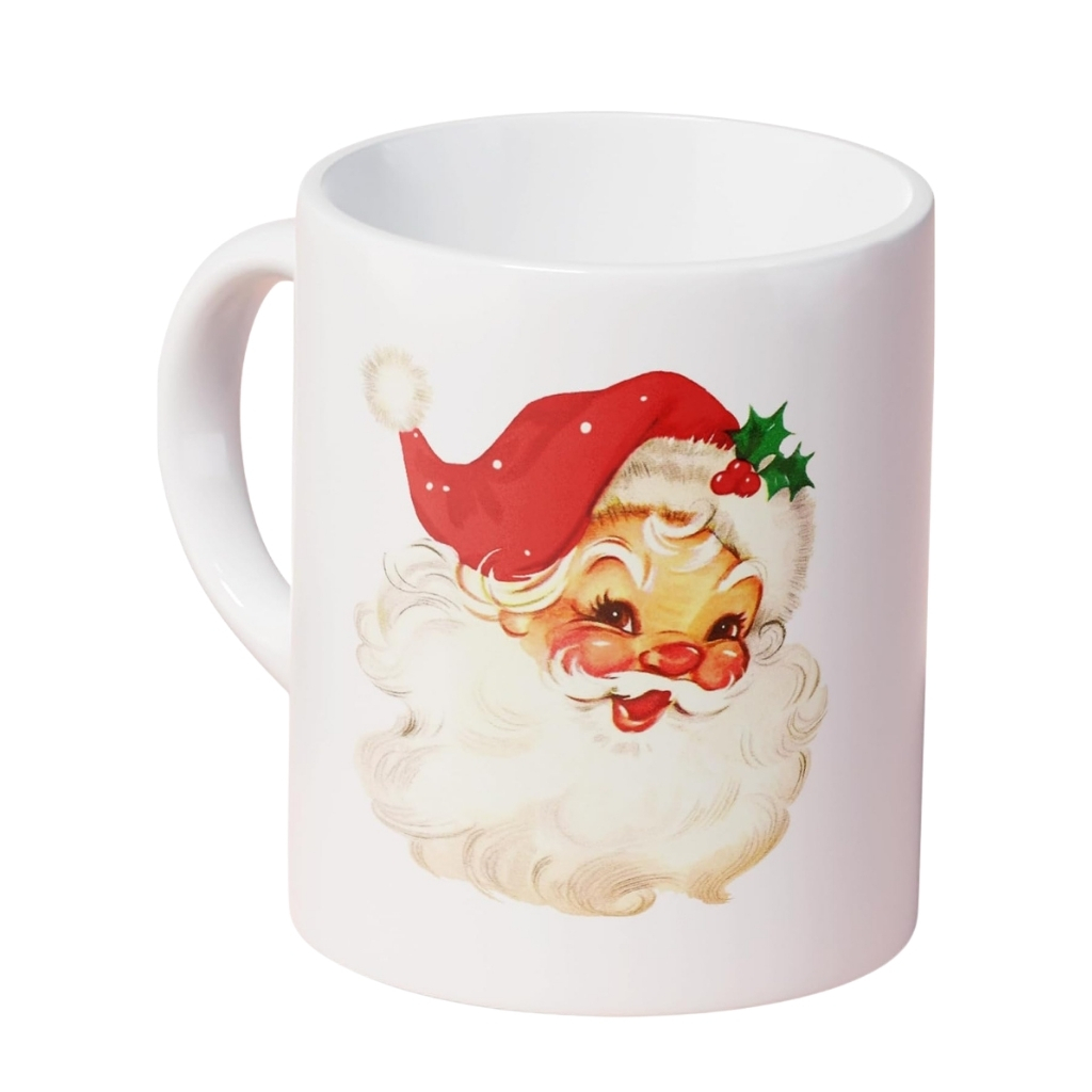 Vintage Holiday Santa Ceramic Coffee Mug
