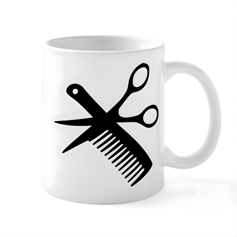 Hairdresser Barber Scissors Coffee Mug Ceramic Barber Appreciation Gift Cup