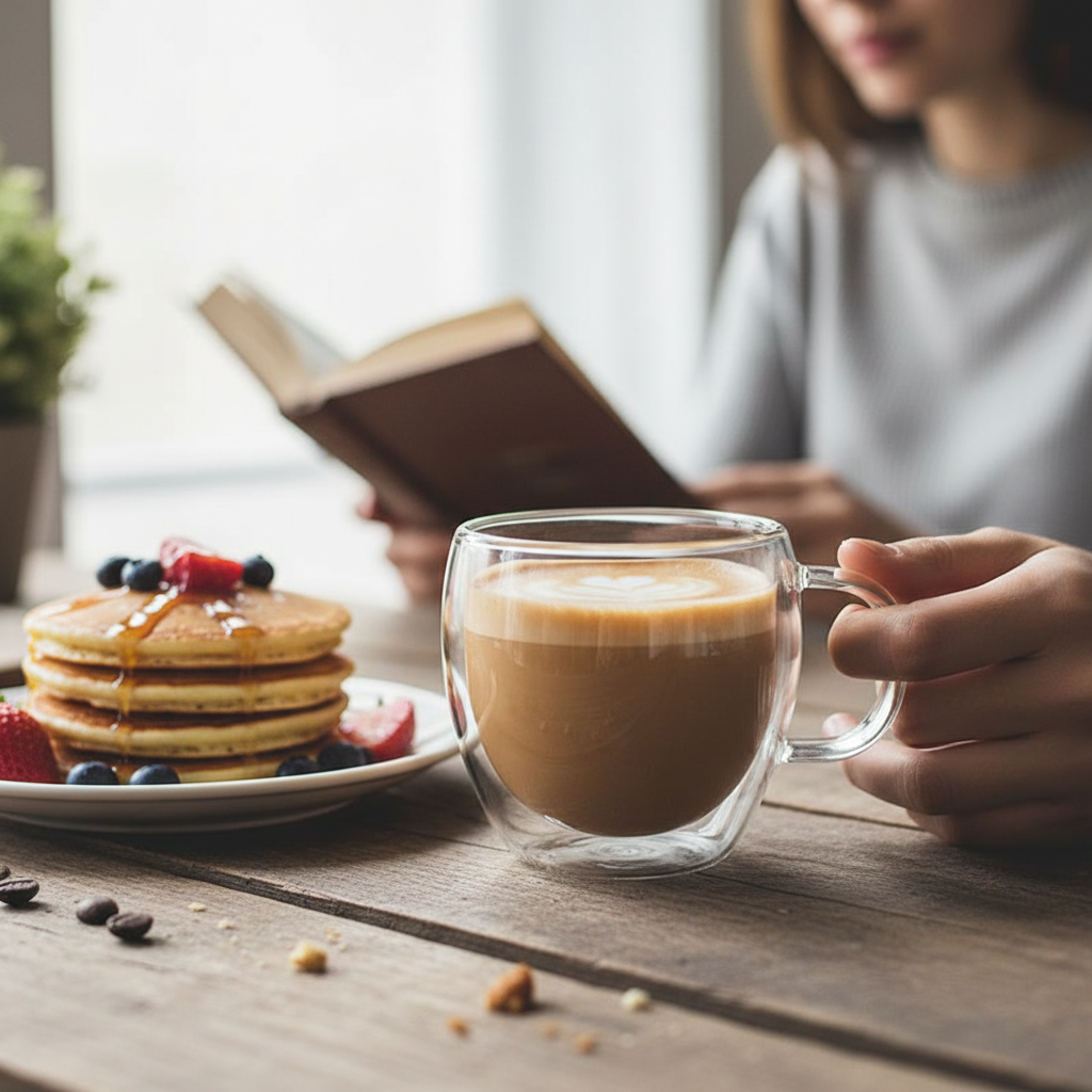 Double-Wall Glass Coffee Mug Set