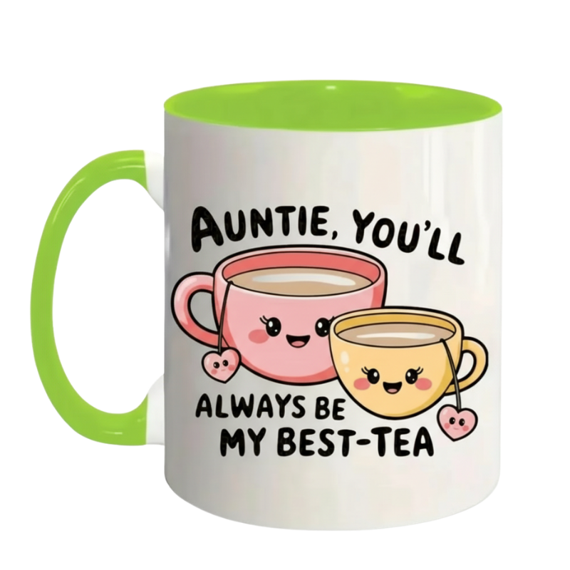 Auntie Tea Quote Print 11oz Ceramic Coffee Cup