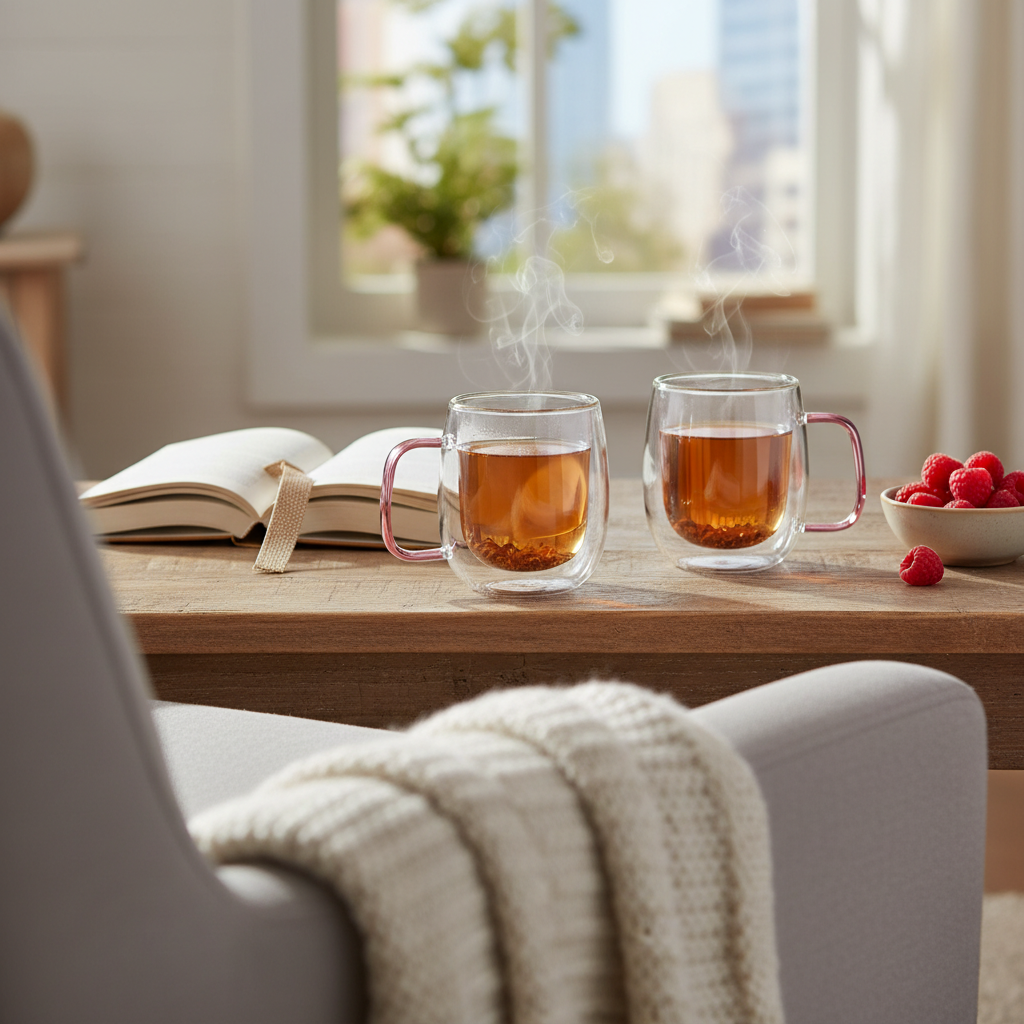 Double Wall Glass Mug Set