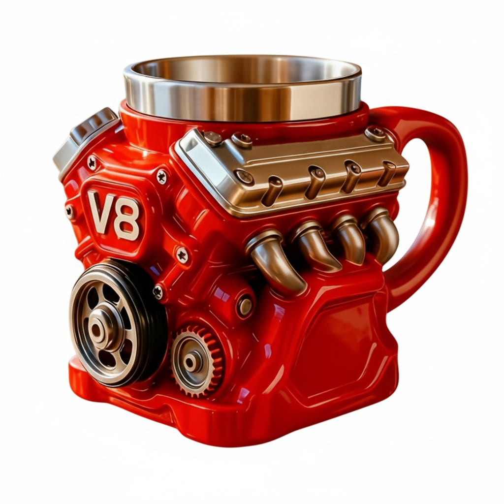 Stainless Steel V8 Style Mug Ideal for Christmas New Year Birthday Gifts