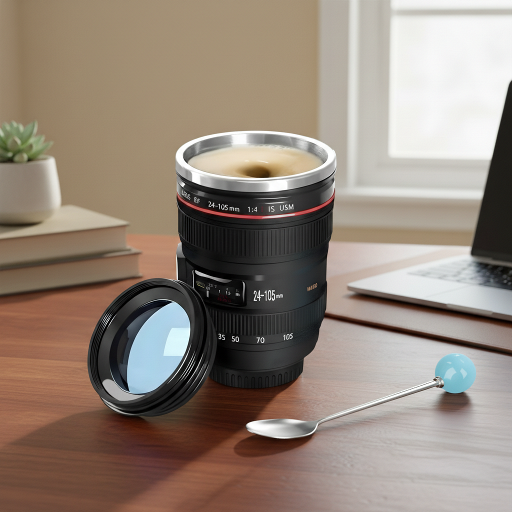 Photography Lover Camera Lens Coffee Mug Stainless Steel Gift