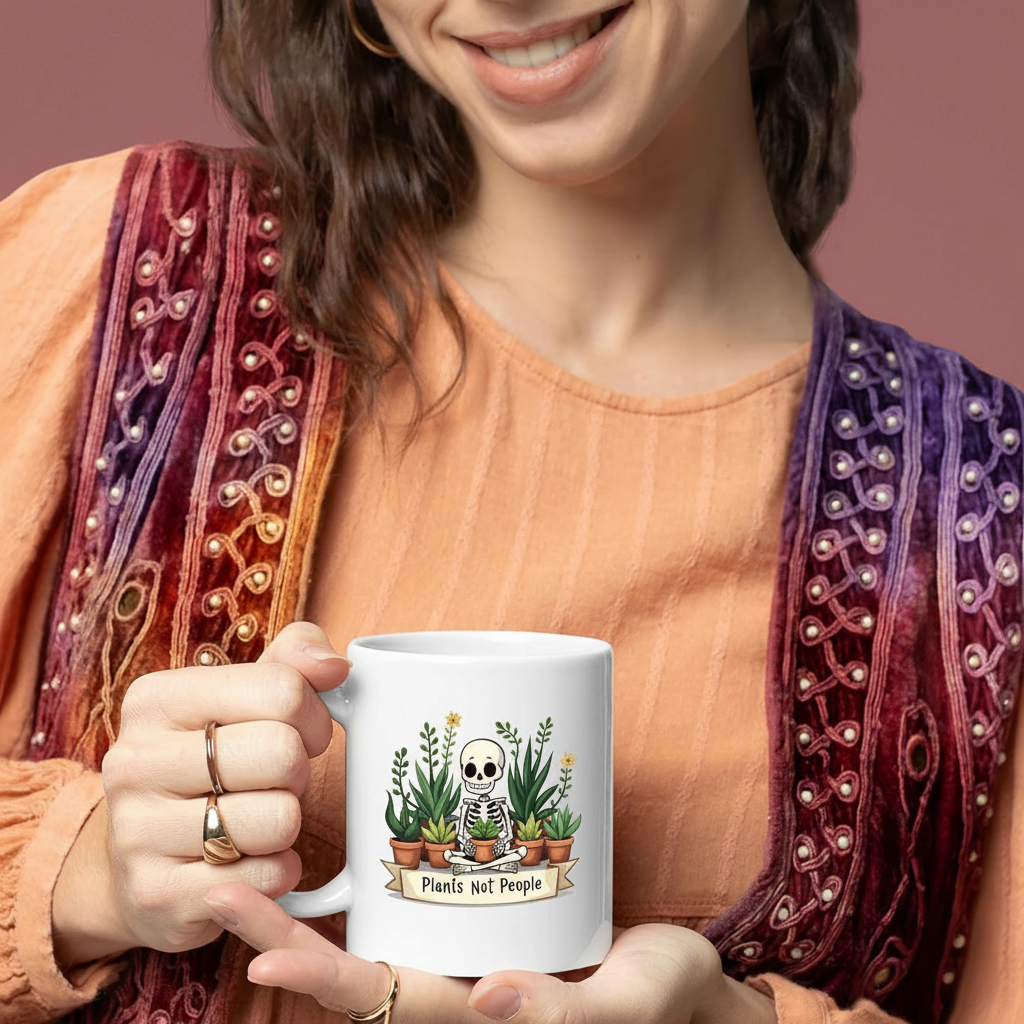 Plants Not People Gardening Coffee Mug Funny Garden Lover Gift