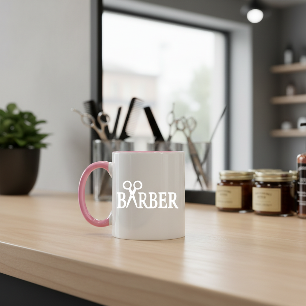 Barber Typography Coffee Mug Stylish Barber Theme Gift Coffee Cup