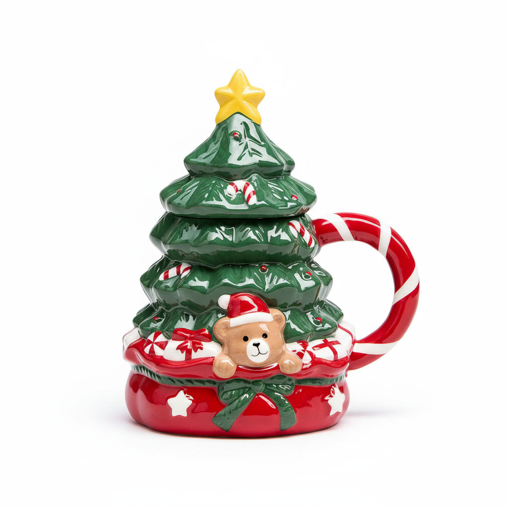 Christmas Tree Lidded Mug