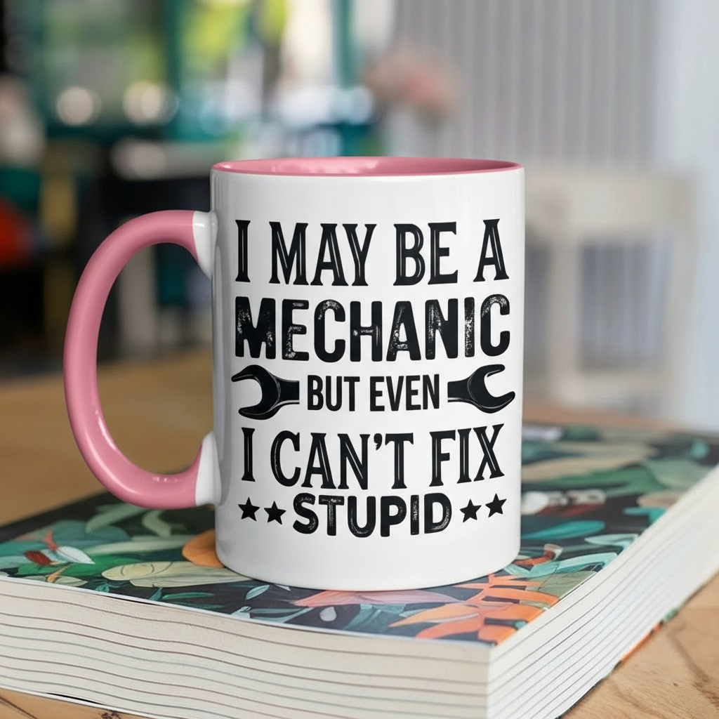 Funny Mechanic Mug Cant Fix Stupid Coffee Mugs Auto Mechanic Gift
