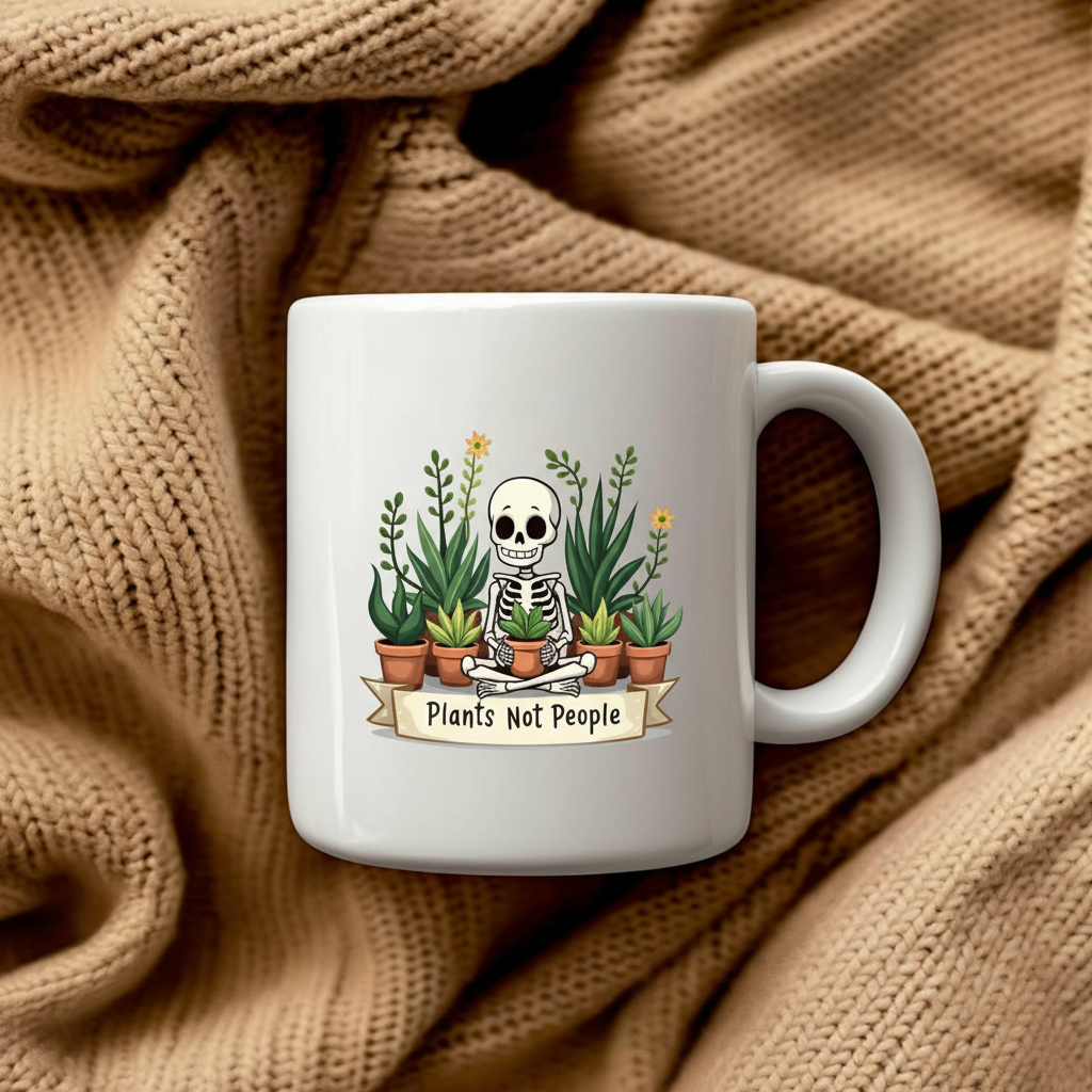 Plants Not People Gardening Coffee Mug Funny Garden Lover Gift