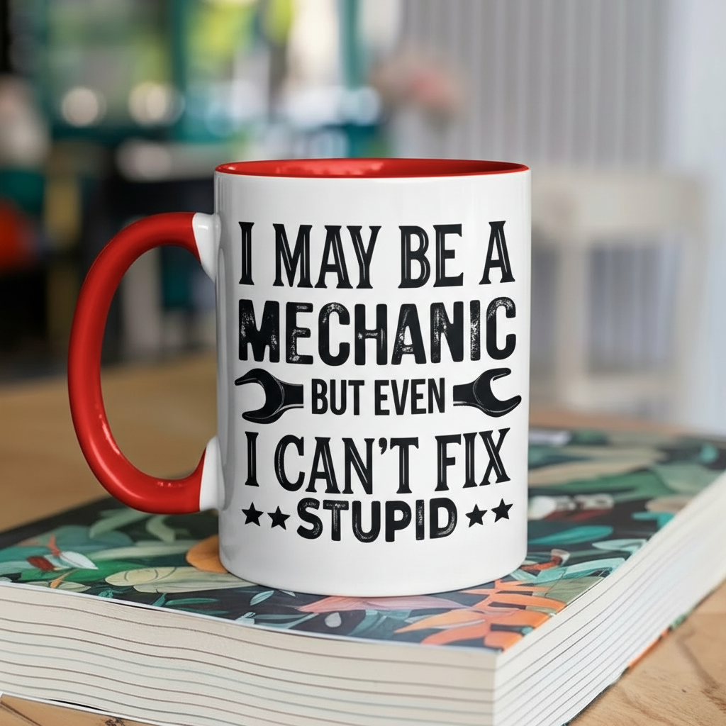 Funny Mechanic Mug Cant Fix Stupid Coffee Mugs Auto Mechanic Gift