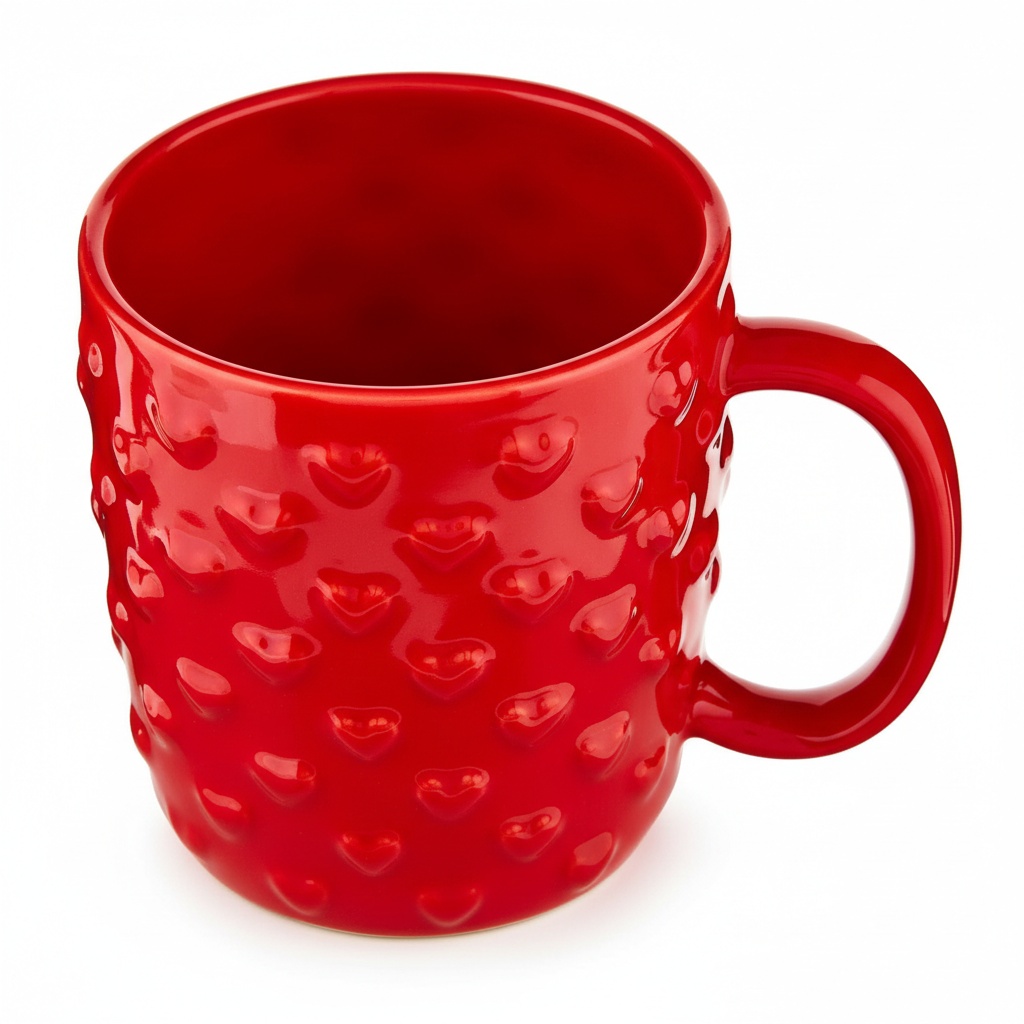15 Oz Embossed Ceramic Mug For Valentines Day Gift